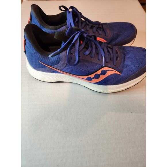 Saucony Men's Running‎ Shoes,8 Blue Red Accents, Lightweight PWRRUN Cushioning - Picture 4 of 8